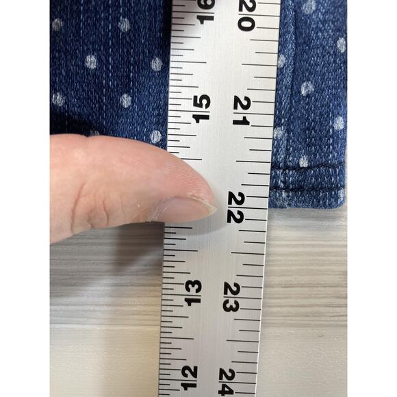 HUE Leggings Womens Small Blue Swiss Dot Jeans Capri Medium Wash Denim Jeggings - Picture 4 of 9